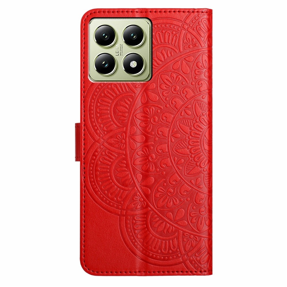 Mandala knižkové púzdro na Xiaomi 15T Pro - červené
