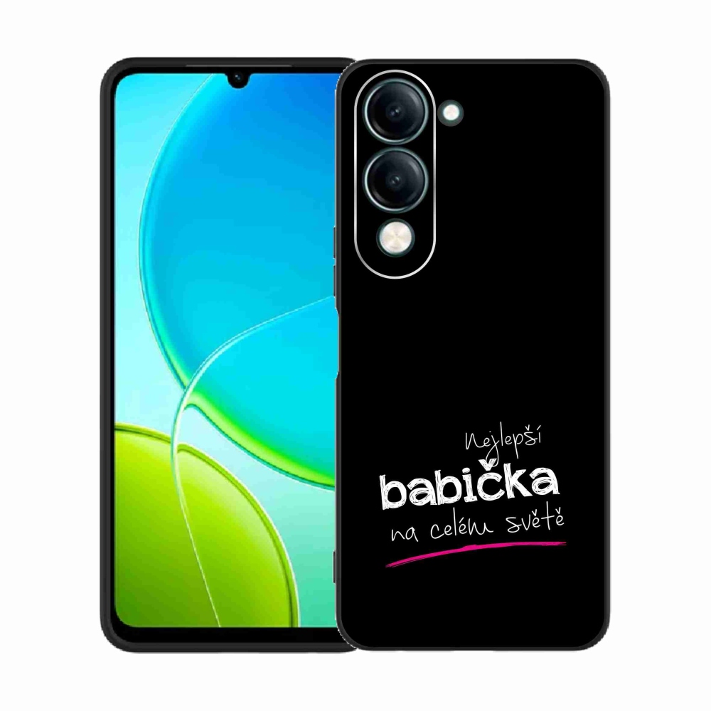 Gélový kryt mmCase na Vivo Y29s 5G - najlepšia babička 4 čierne pozadie