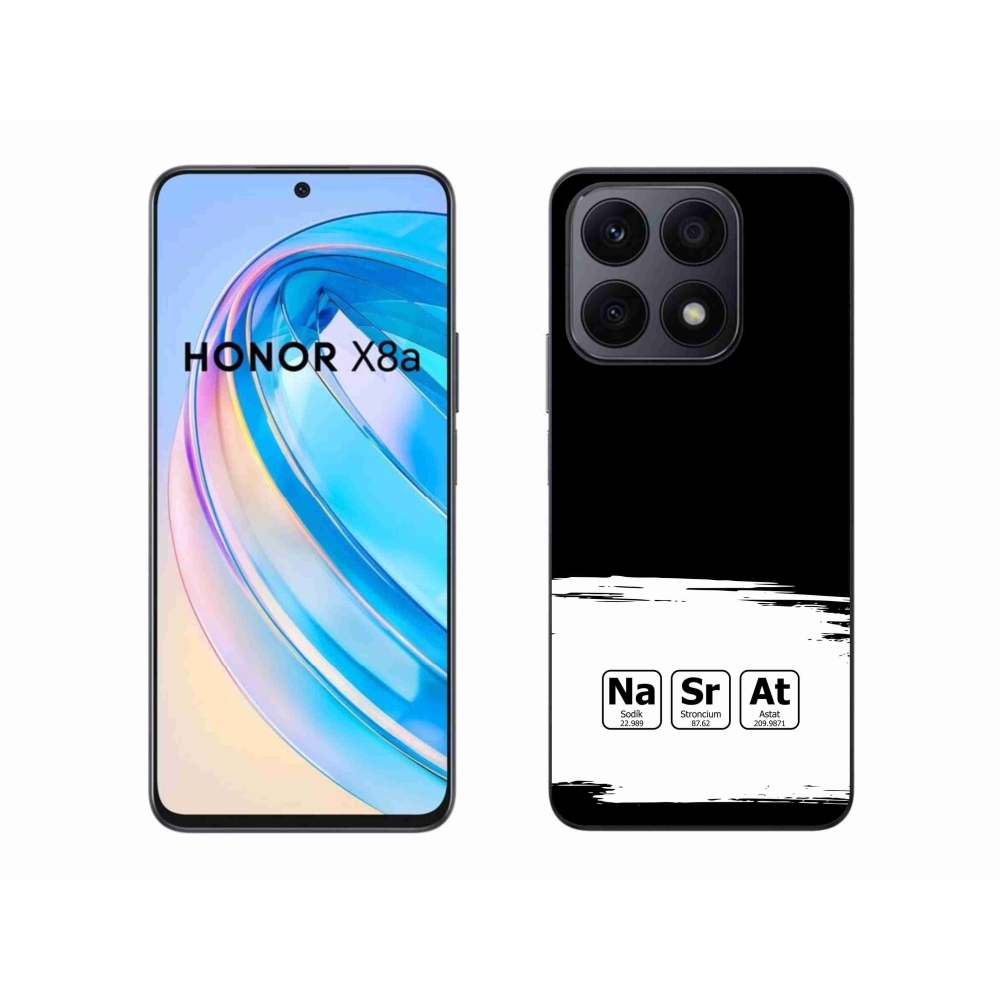 Gélový kryt mmCase na Honor X8a - chemické prvky bieločierne pozadie