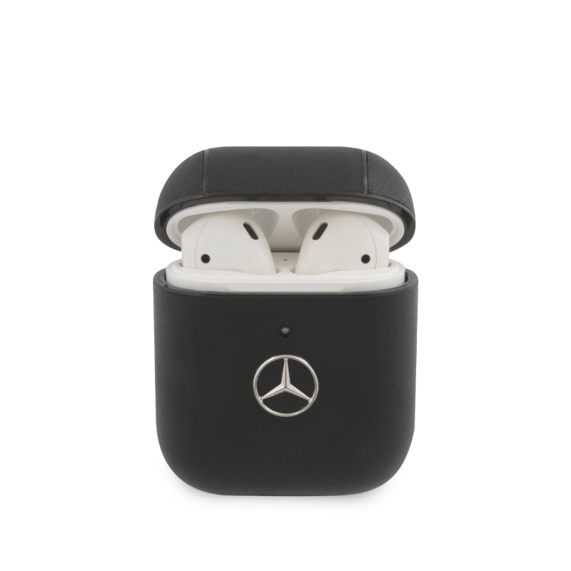 Mercedes Kožené Púzdro pre AirPods 1/2 Black