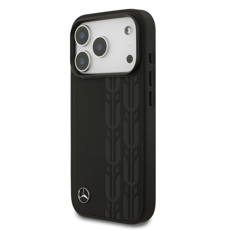 Mercedes Leather Lauer Leaves MagSafe zadný kryt pre iPhone 17 Pro Black