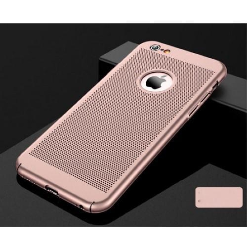 Mesh plastový obal na iPhone 6 Plus a iPhone 6s Plus - Rosegold