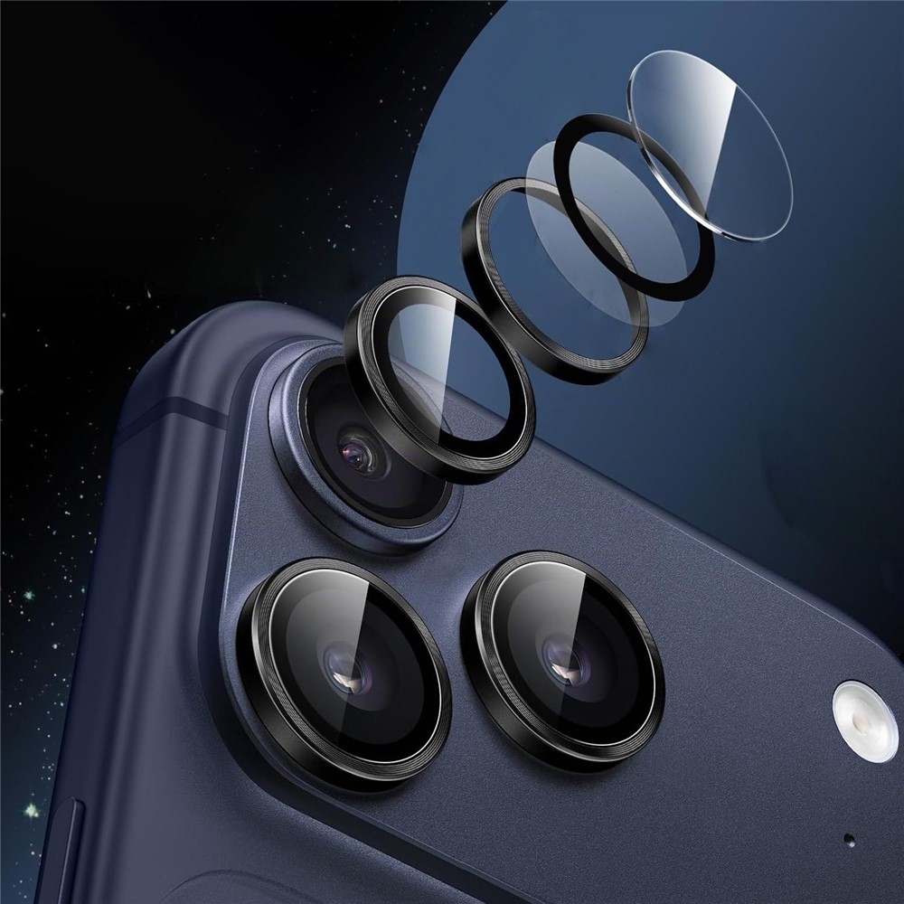 Metal sklo šošovky fotoaparátu na mobil iPhone 18 Pro (samostatné sklá) - čierne
