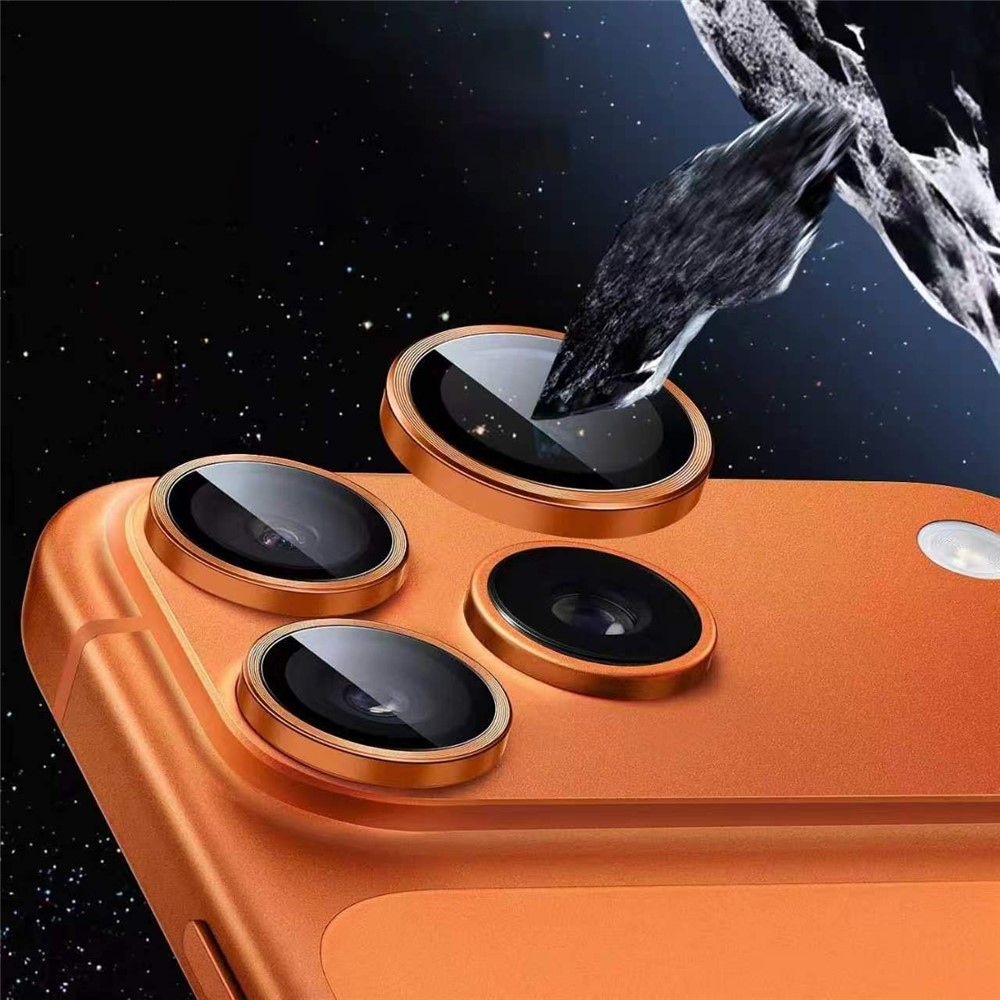 Metal sklo šošovky fotoaparátu na mobil iPhone 18 Pro (samostatné sklá) - oranžové