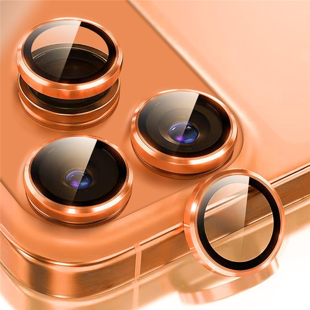 Metal sklo šošovky fotoaparátu na mobil iPhone 18 Pro (samostatné sklá) - oranžové
