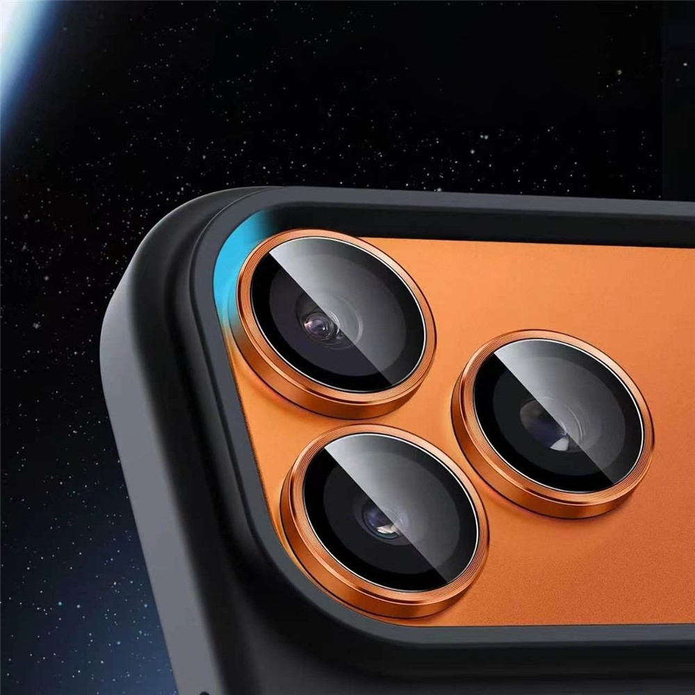 Metal sklo šošovky fotoaparátu na mobil iPhone 18 Pro (samostatné sklá) - oranžové