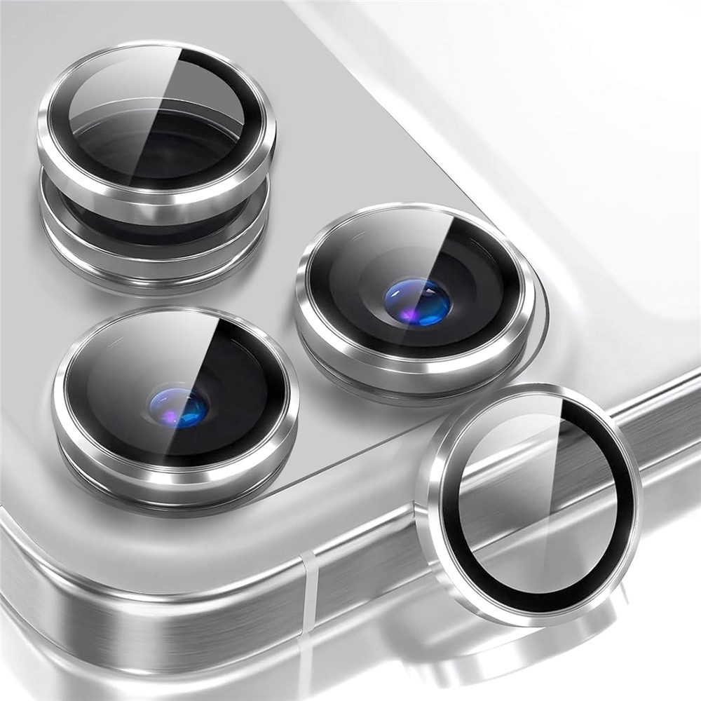 Metal sklo šošovky fotoaparátu na mobil iPhone 18 Pro (samostatné sklá) - strieborné