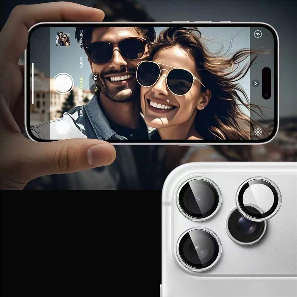 Metal sklo šošovky fotoaparátu na mobil iPhone 18 Pro (samostatné sklá) - strieborné