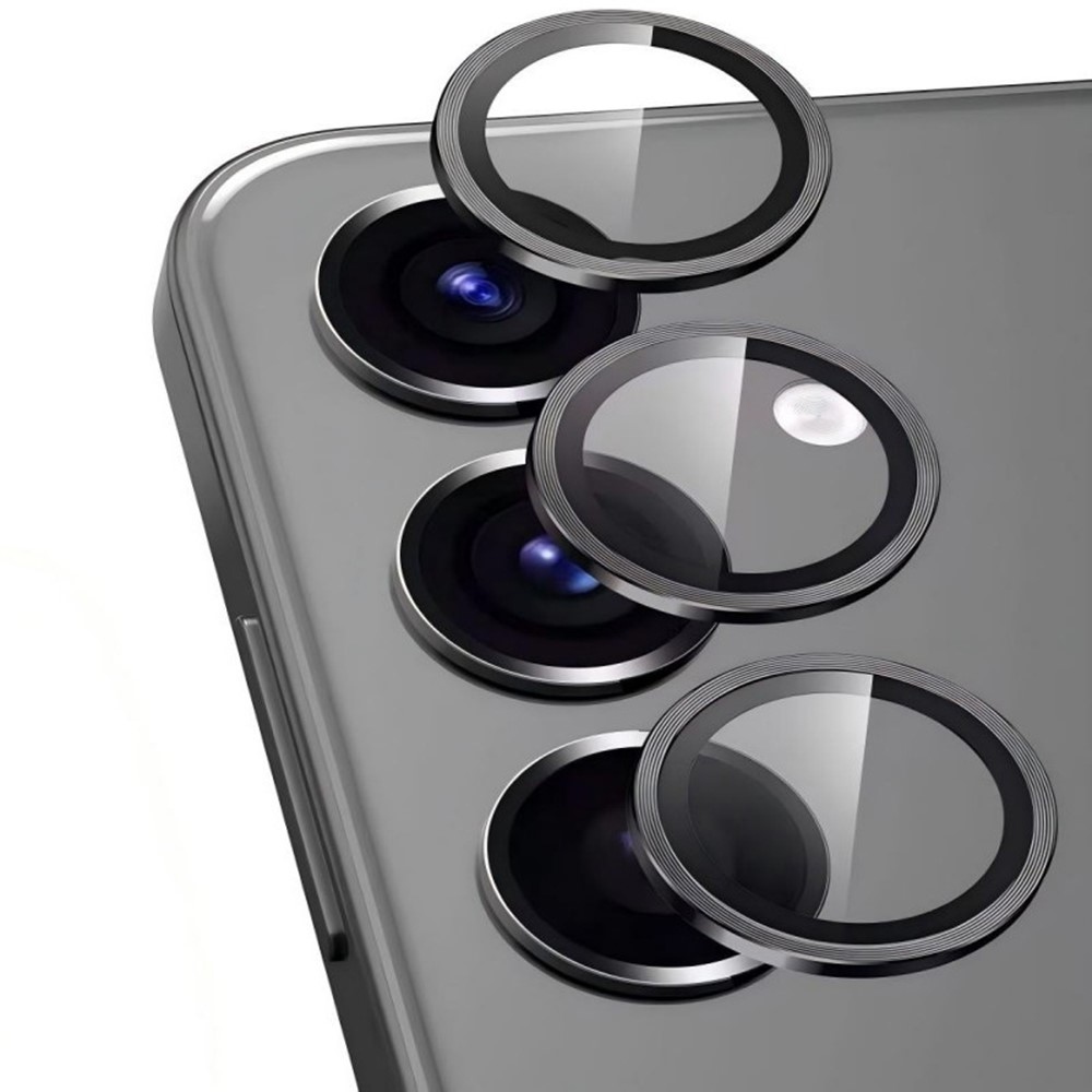 Metal sklo šošovky fotoaparátu na Samsung Galaxy S26+ (samostatné sklá) - čierne