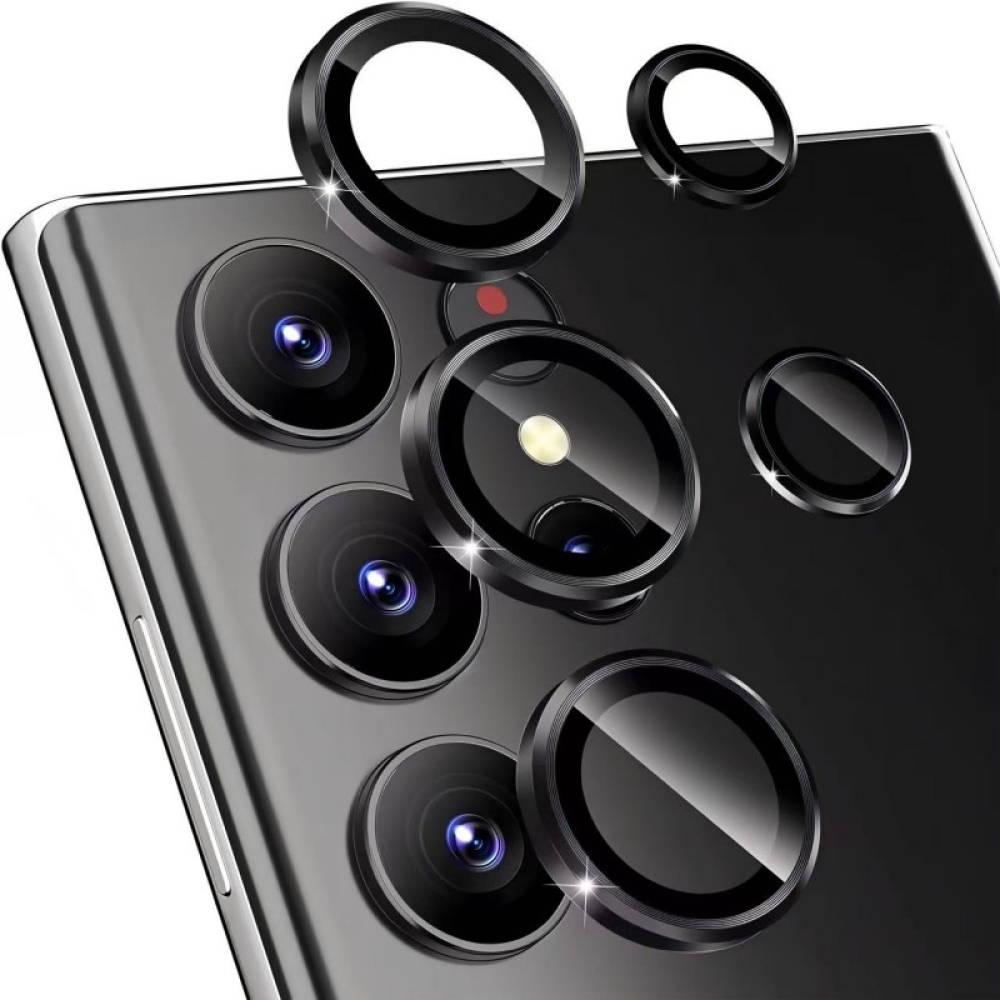 Metal sklo šošovky fotoaparátu na Samsung Galaxy S26 Ultra (samostatné sklá) - čierne