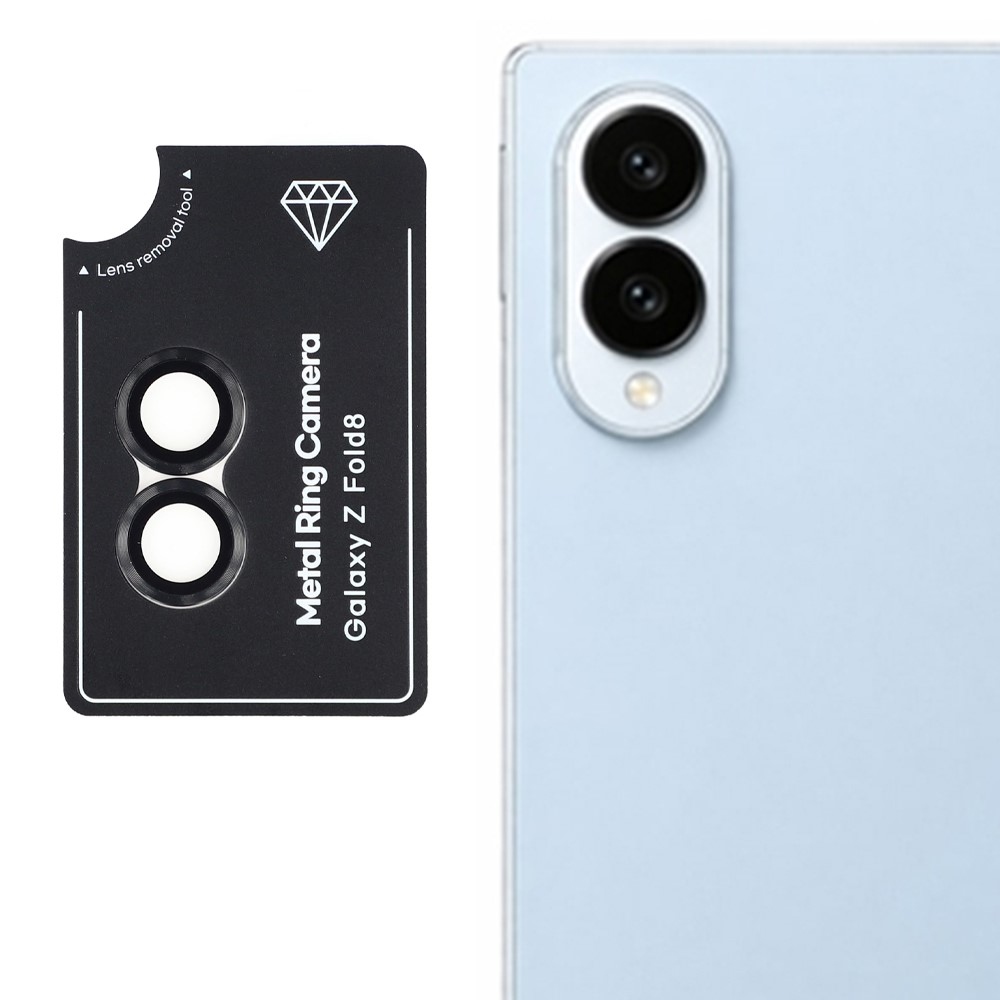 Metal sklo šošovky fotoaparátu na Samsung Galaxy Z Fold8 5G (samostatné sklá) - čierne