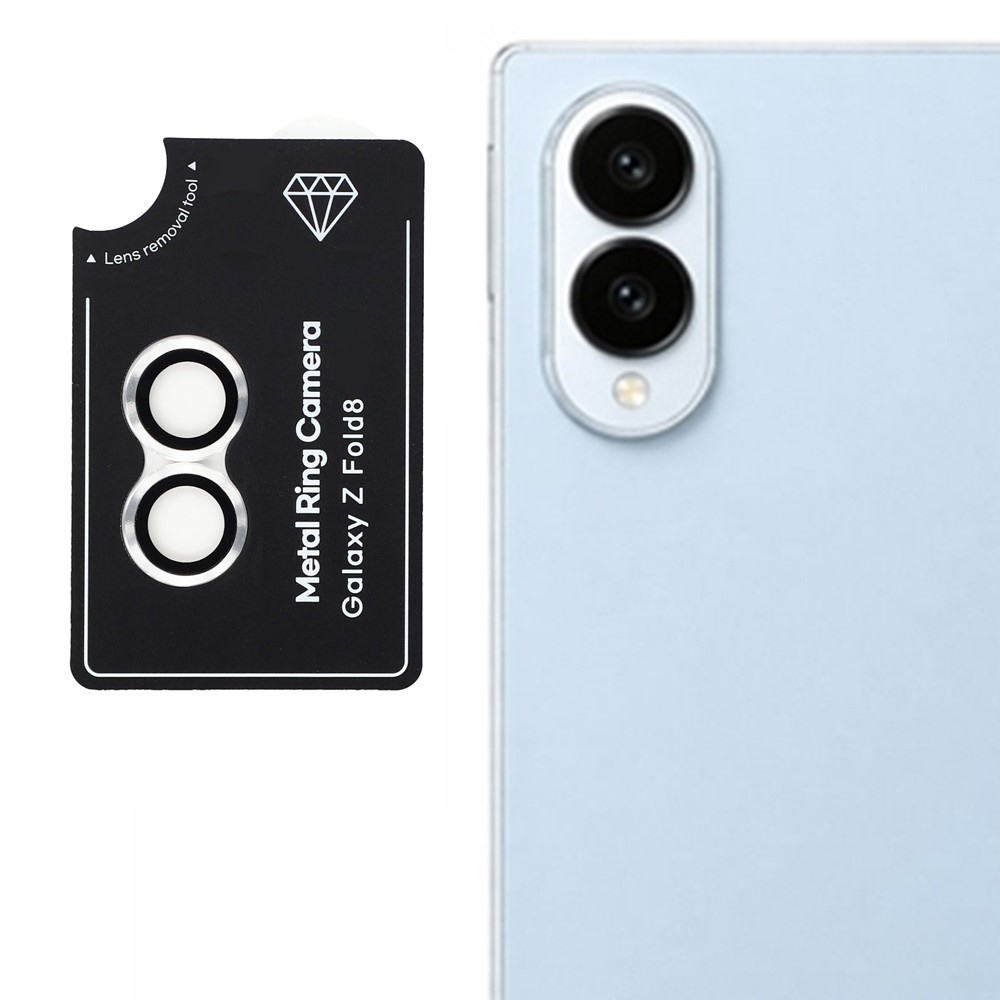Metal sklo šošovky fotoaparátu na Samsung Galaxy Z Fold8 5G (samostatné sklá) - strieborné
