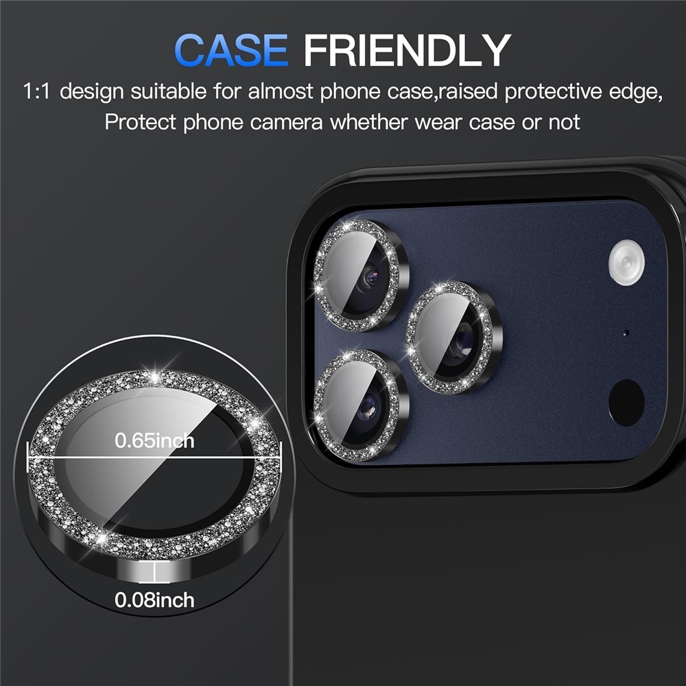 Metal sklo šošovky fotoaparátu (samostatné sklá) na mobil iPhone 18 Pro Max - čierne