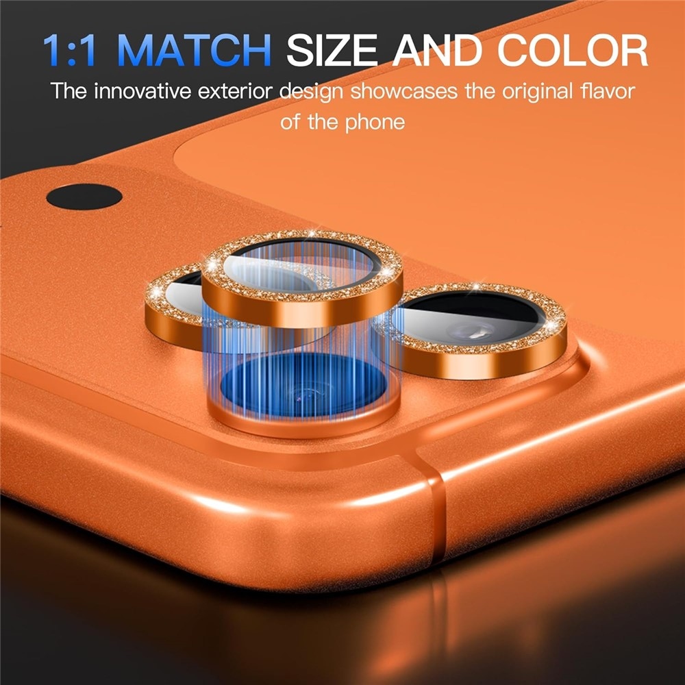 Metal sklo šošovky fotoaparátu (samostatné sklá) na mobil iPhone 18 Pro Max - oranžové