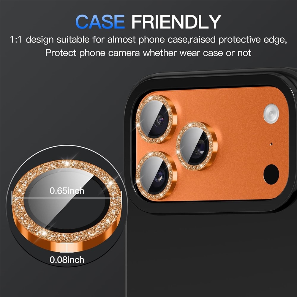 Metal sklo šošovky fotoaparátu (samostatné sklá) na mobil iPhone 18 Pro Max - oranžové