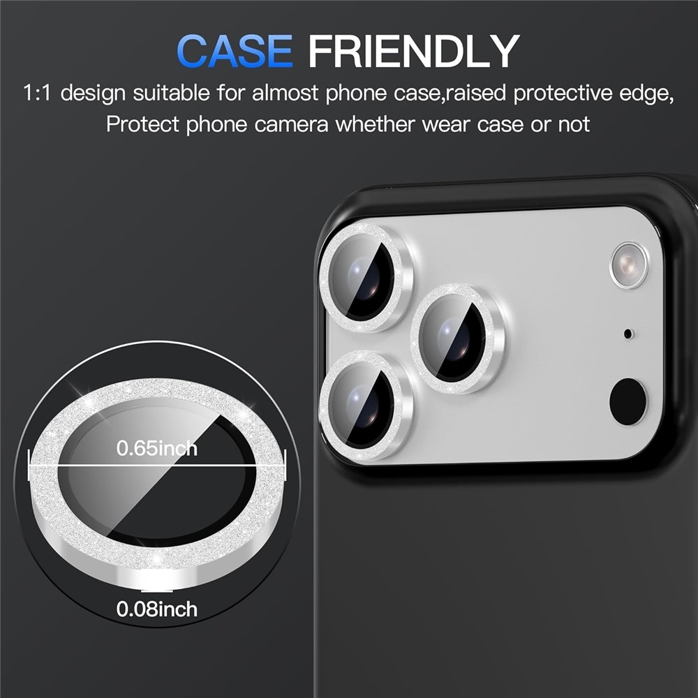 Metal sklo šošovky fotoaparátu (samostatné sklá) na mobil iPhone 18 Pro Max - strieborné
