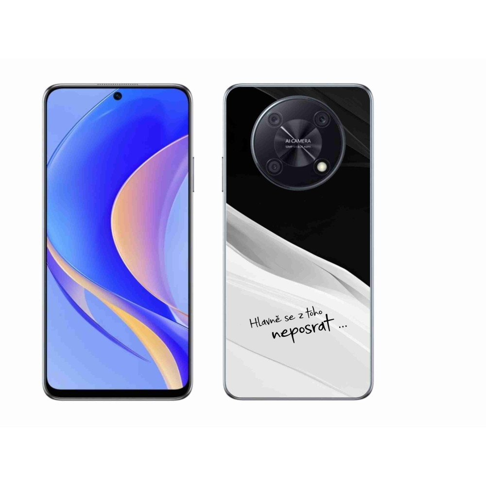Gélový kryt mmCase na Huawei Nova Y90 - vtipný text 13 bieločierne pozadie