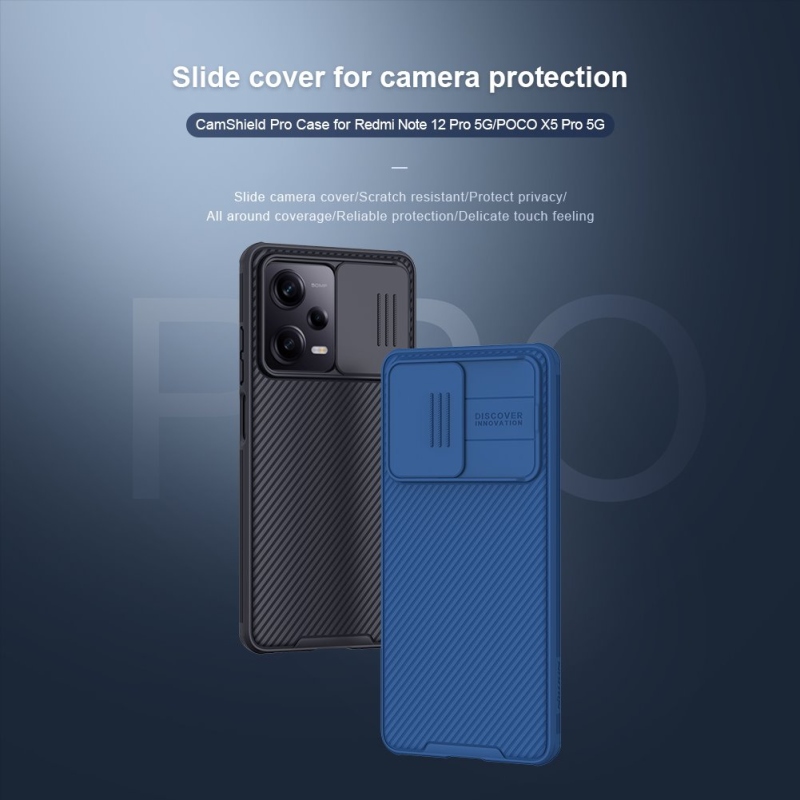 Nillkin CamShield PRO Zadný Kryt pre Xiaomi Redmi Note 12 Pro 5G/Poco X5 Pro 5G Black