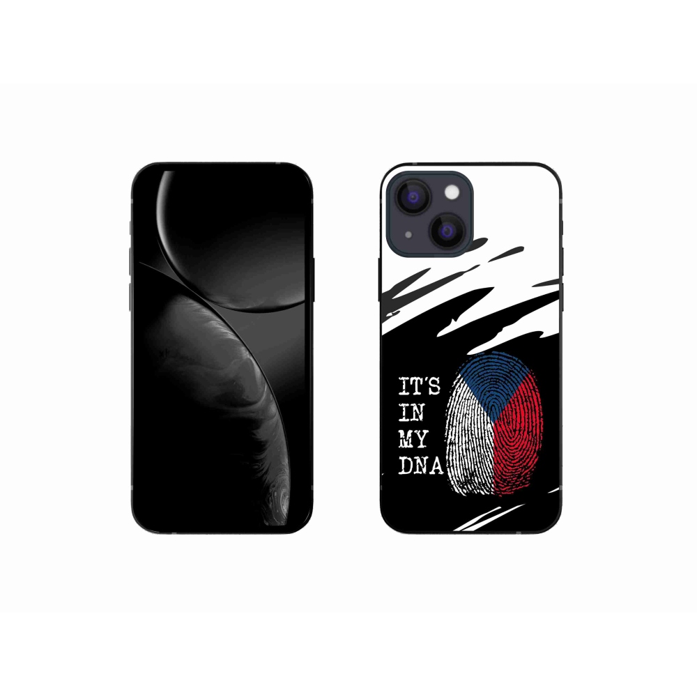 Gélový kryt mmCase na iPhone 13 mini 5.4 - vlajka odtlačok prsta čiernobiele pozadie