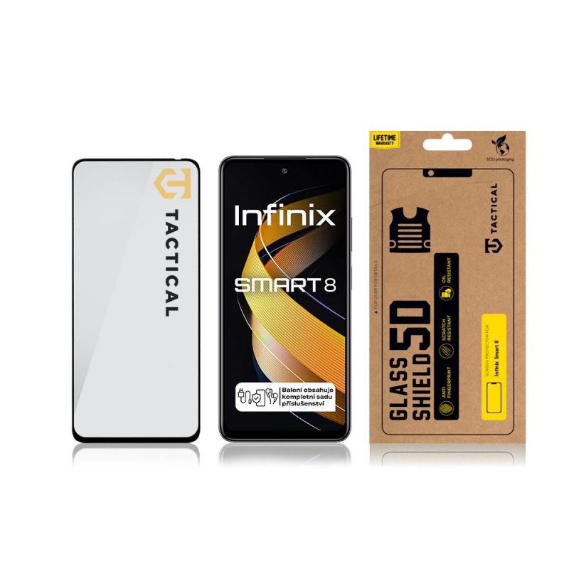 Tactical Glass Shield 5D sklo pre Infinix Smart 8 Black