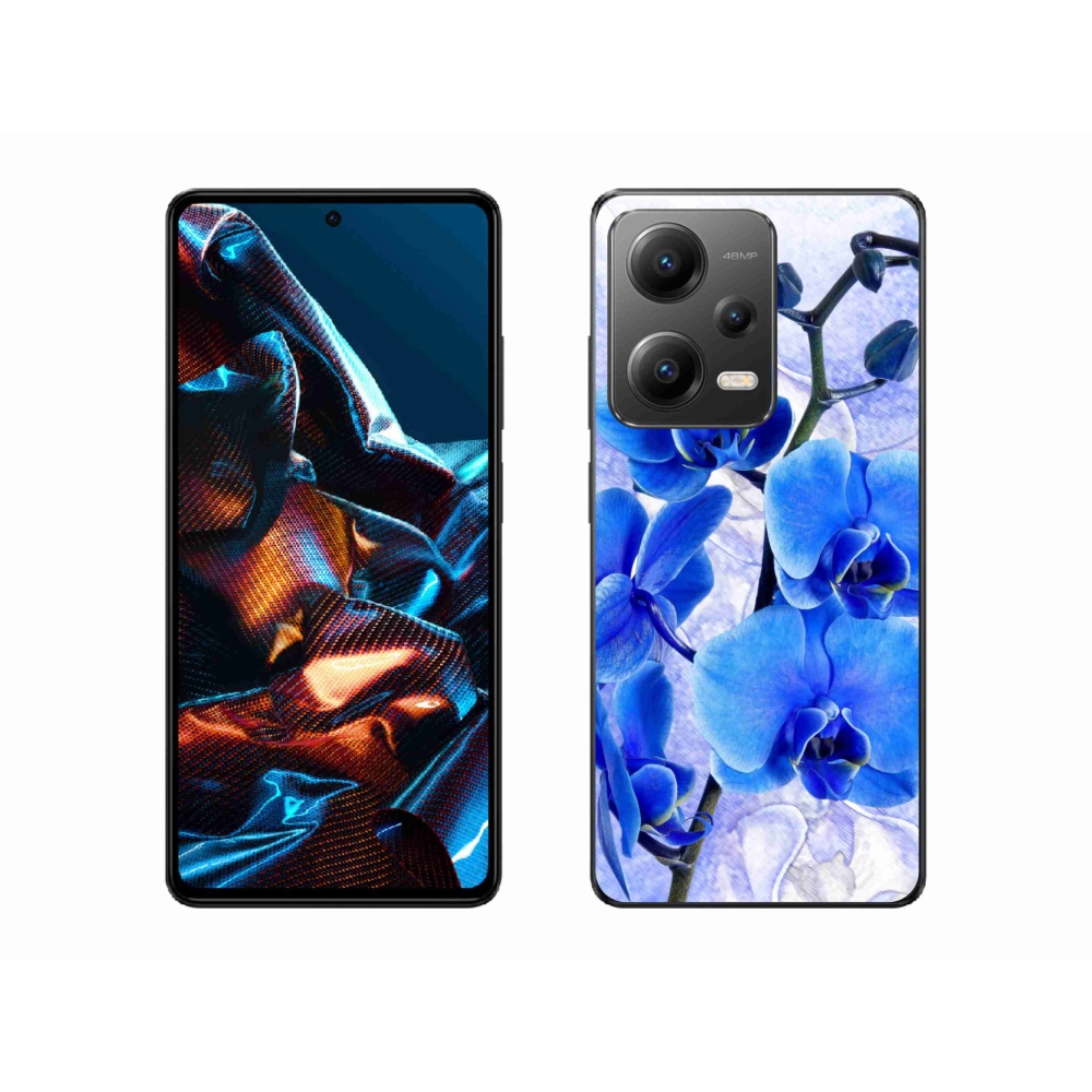 Gélový kryt mmCase na mobil Xiaomi Redmi Note 12 Pro 5G - modré kvety