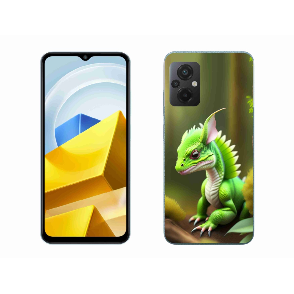 Gélový kryt mmCase na Xiaomi Poco M5 4G - zelený dráčik