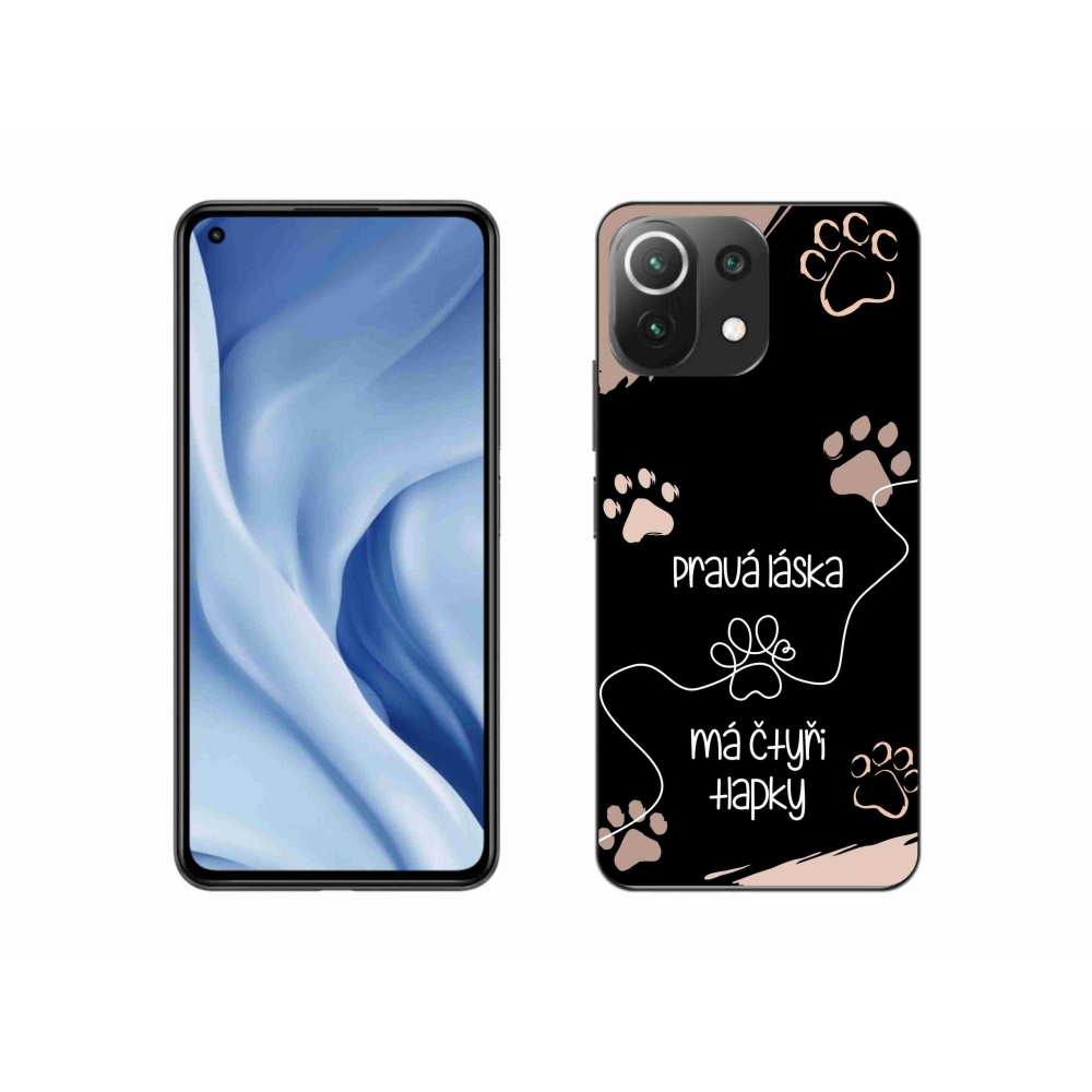 Gélový kryt mmCase na Xiaomi 11 Lite 5G NE - psí motív 1 čierne pozadie