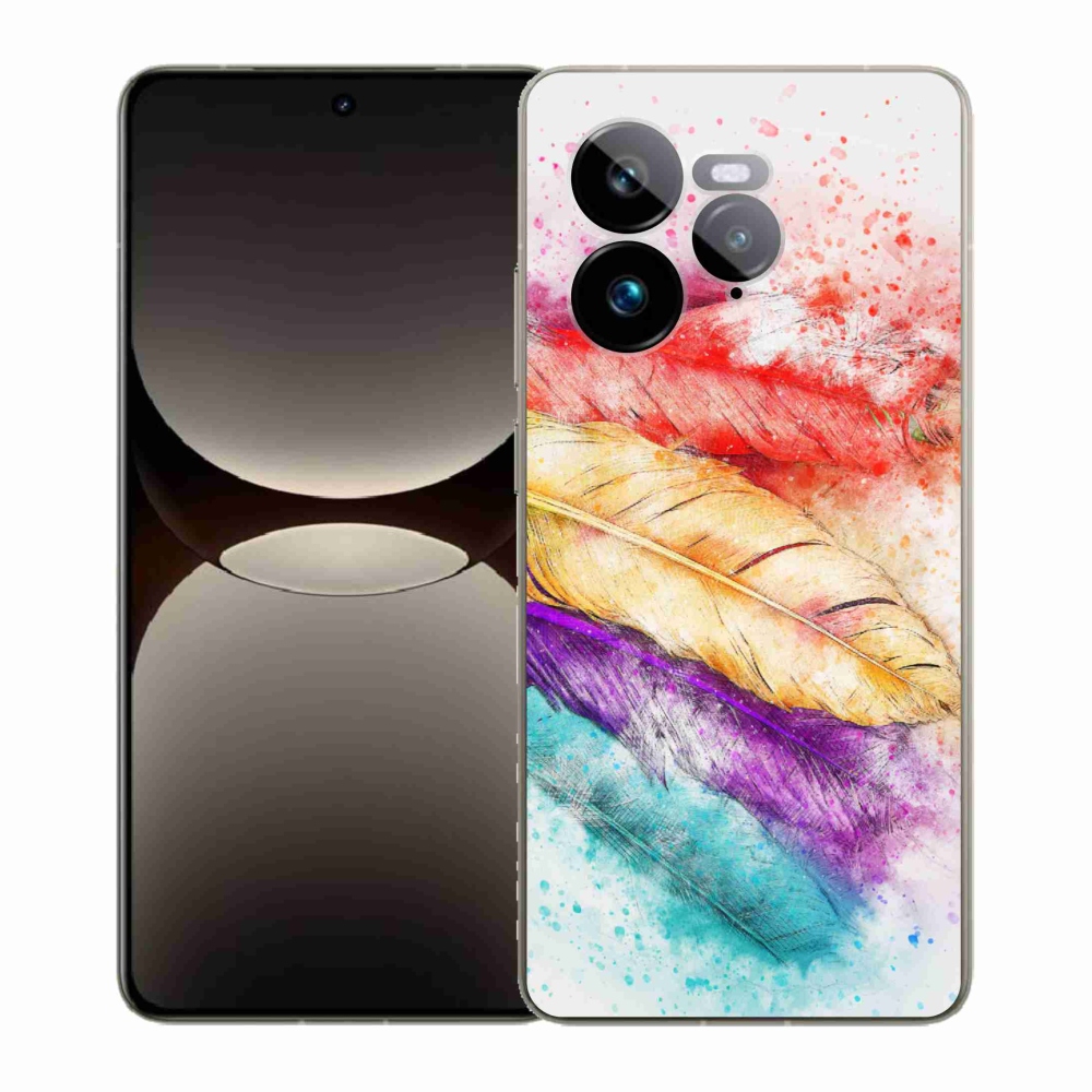 Gélový kryt mmCase na Realme GT 7 Pro 5G - farebné perie