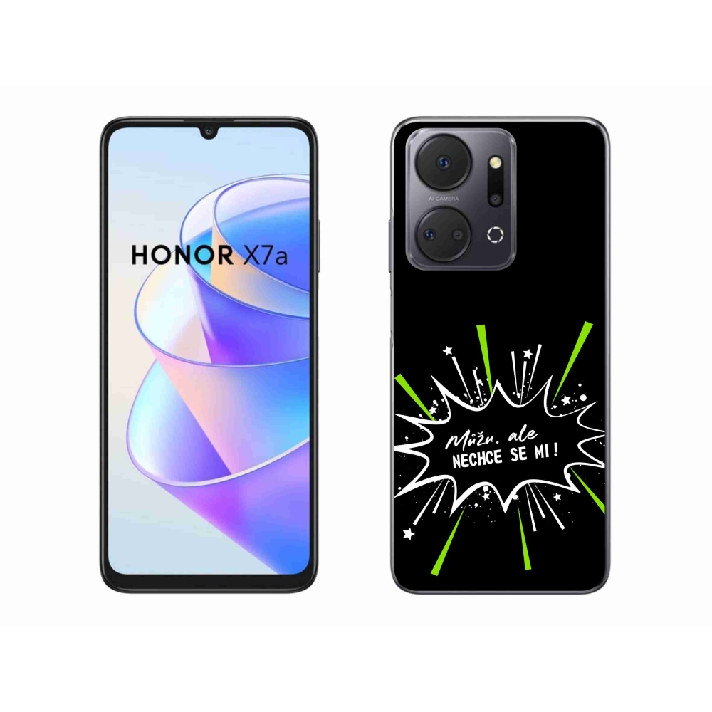 Gélový kryt mmCase na Honor X7a - vtipný text 11 čierne pozadie