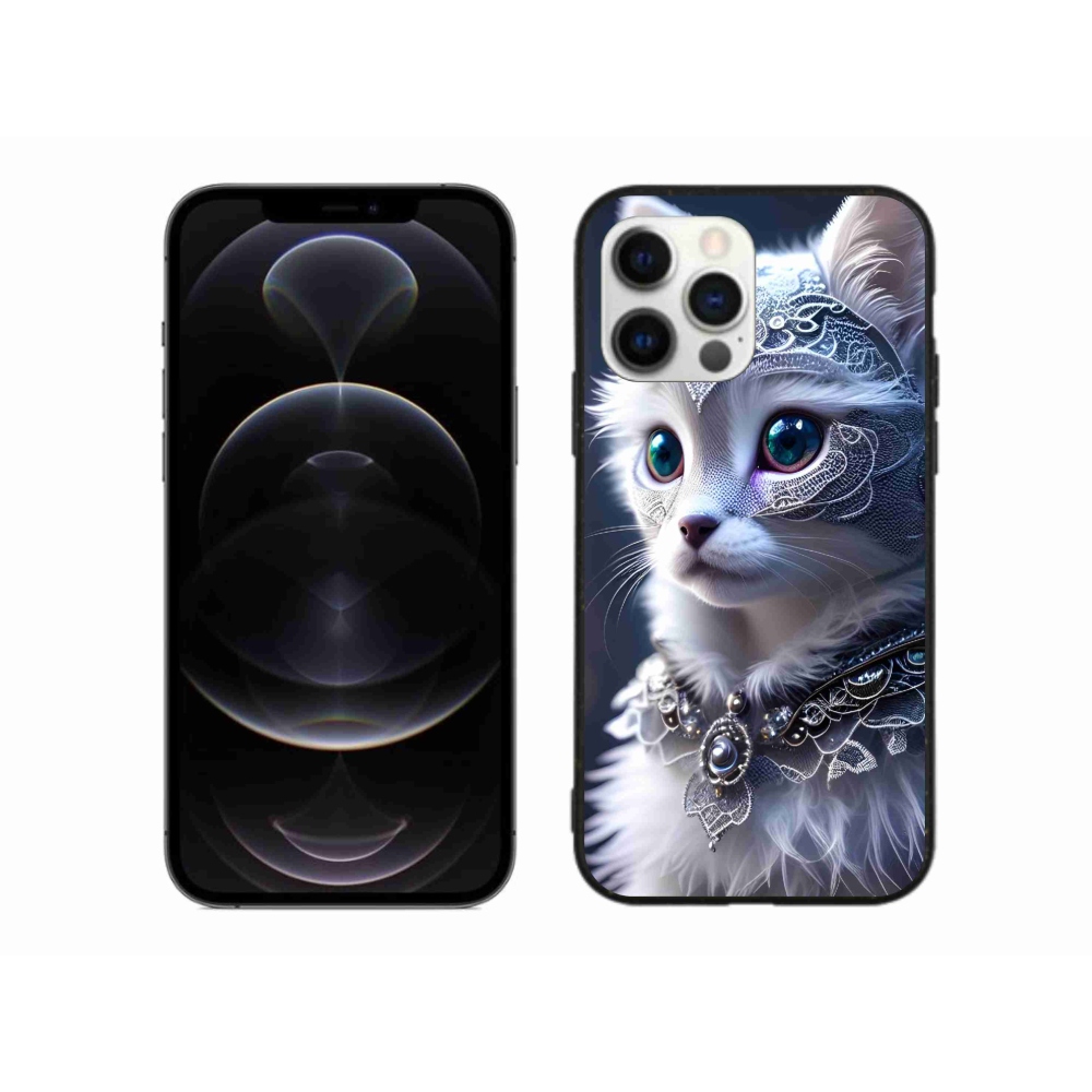 Gélový kryt mmCase na iPhone 12 Pro Max - biela mačka