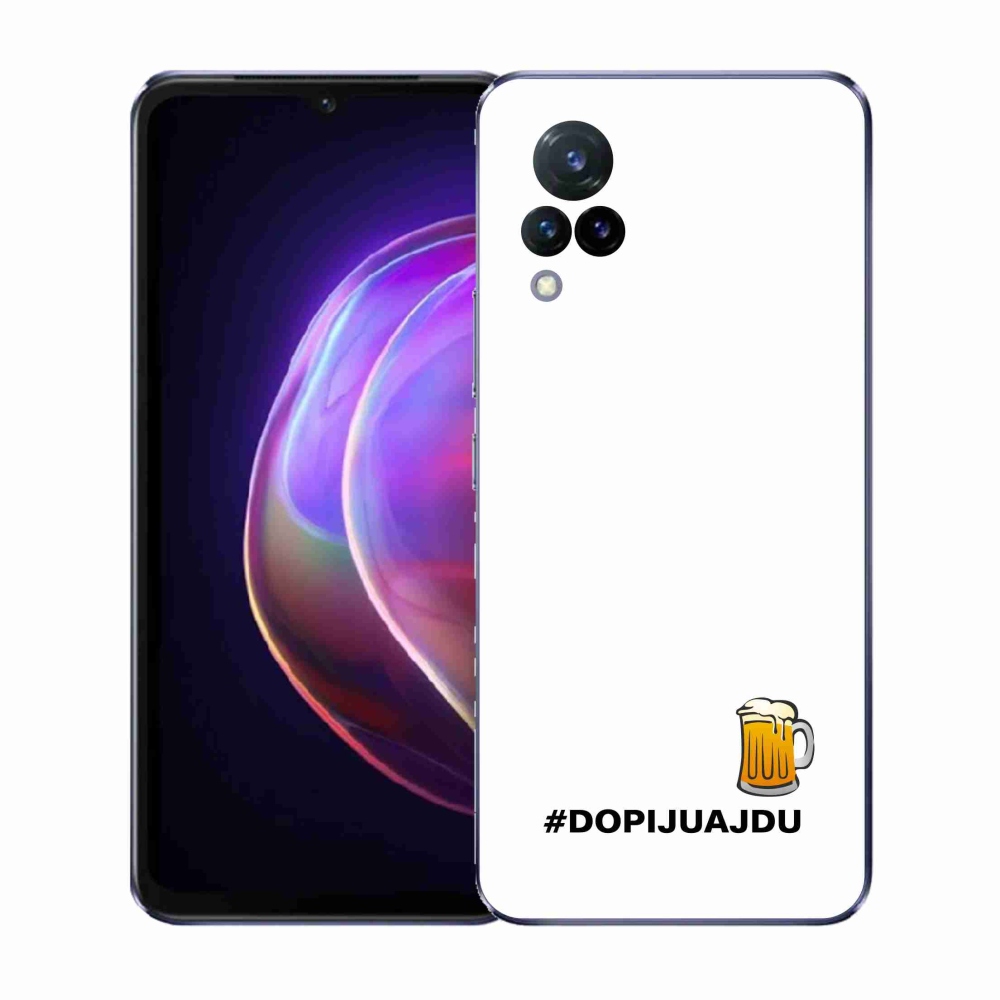 Gélový kryt mmCase na Vivo V21 4G/5G - pivný motív 1 biele pozadie