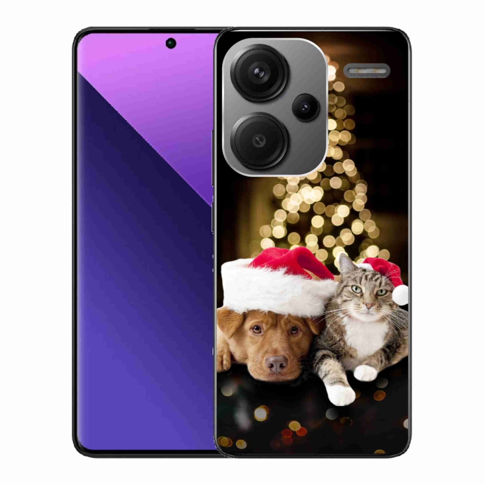 Gélový kryt mmCase na Xiaomi Redmi Note 13 Pro+ 5G - vianočný pes a mačka