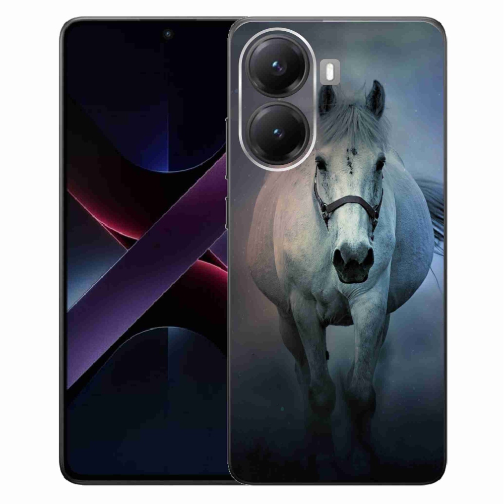 Gélový kryt mmCase na Xiaomi Poco X7 Pro 5G - bežiaci biely kôň