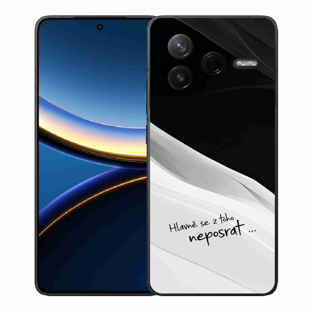 Gélový kryt mmCase na Xiaomi Poco F7 Pro - vtipný text 13 bieločierne pozadie