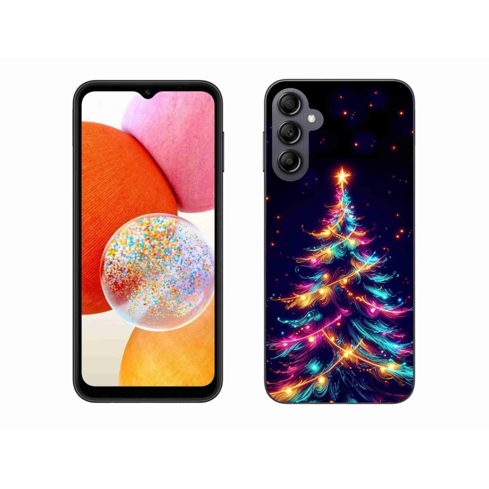 Gélový kryt mmCase na Samsung Galaxy A14 4G/5G - neónový vianočný stromček