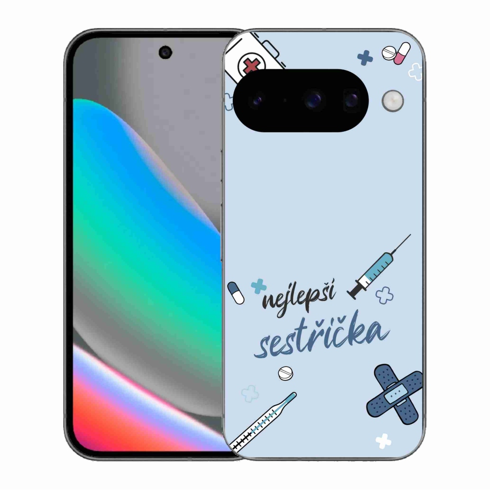 Gélový kryt mmCase na Google Pixel 10 - najlepšia sestrička modré pozadie