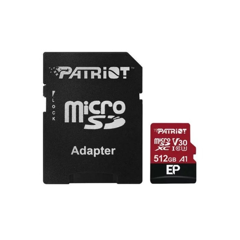 microSDXC 512GB Patriot A1 Class 10 vrátane. Adaptér