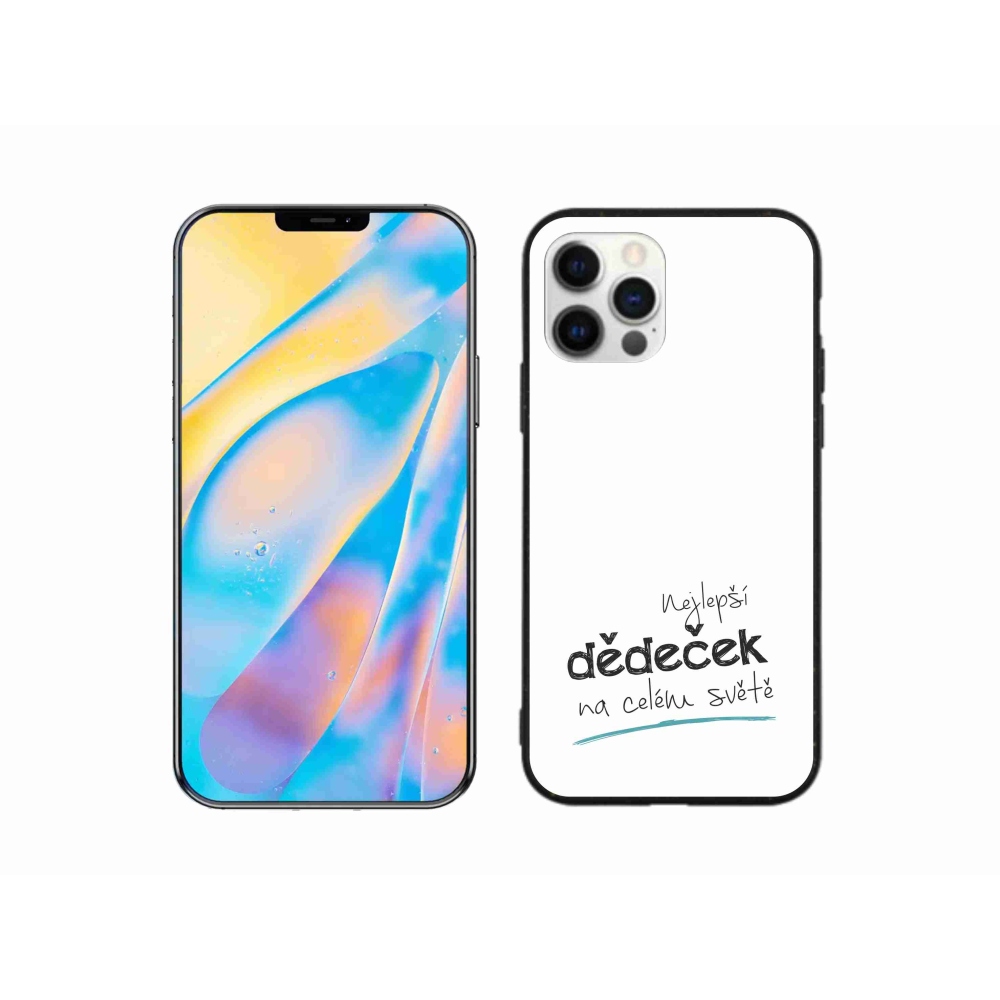Gélový kryt mmCase na iPhone 12 - najlepší dedko 3 biele pozadie