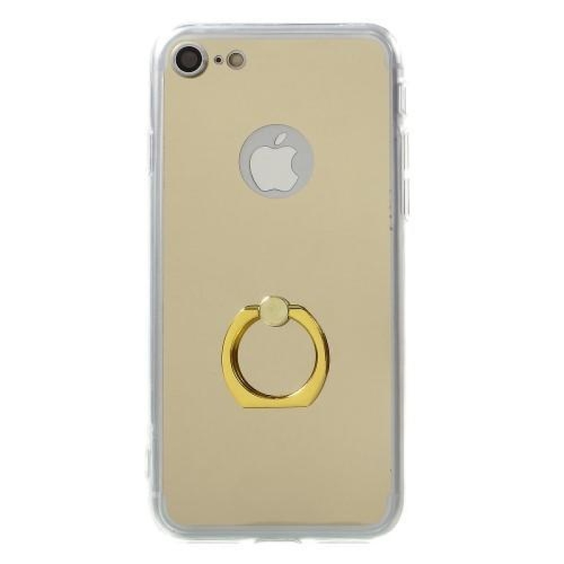 Mirror gélový obal s držiakom na iPhone 8 a iPhone 7 - zlatý