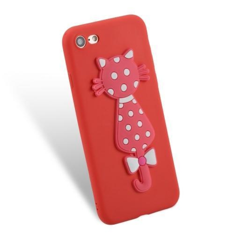 Miu silikónový 3D obal na iPhone 8 Plus a iPhone 7 Plus - červený