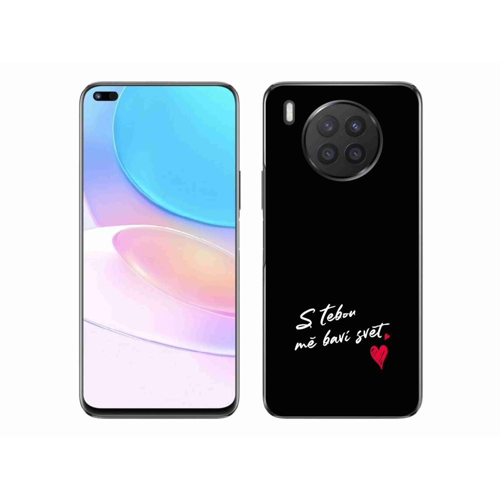 Gélový kryt mmCase na Huawei Nova 8i - zamilovaný text 1 čierne pozadie