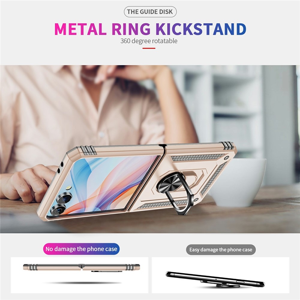 Ring odolný kryt na Samsung Galaxy Z Flip7 5G - béžový