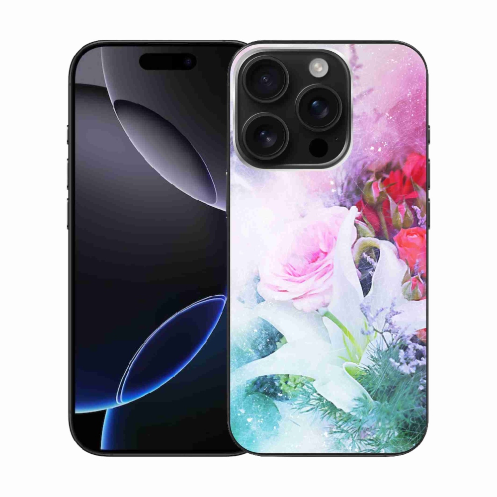 Gélový kryt mmCase na iPhone 16 Pro - kvety 4