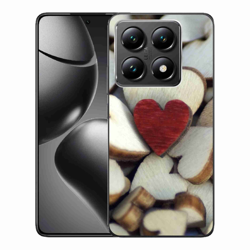 Gélový kryt mmCase na Xiaomi 14T - gravírované červené srdce