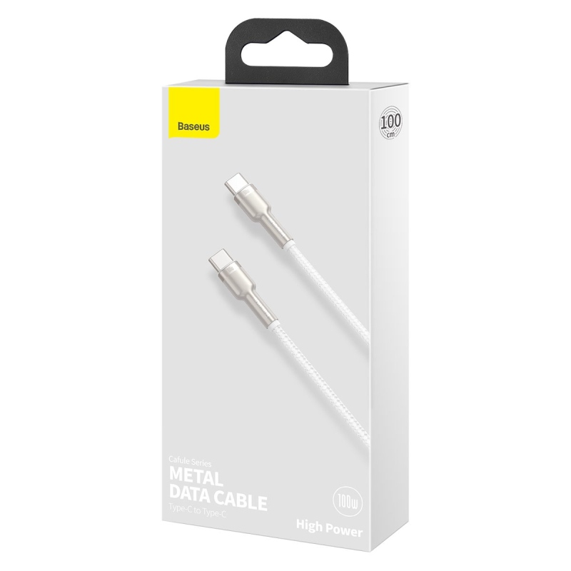 Baseus Cafule Metal Series Dátový Kábel USB-C - USB-C 100W 1m White