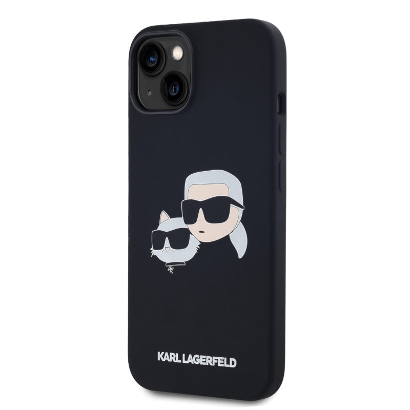 Karl Lagerfeld Liquid Silicone Double Heads Magsafe Zadný Kryt pre iPhone 14 Black