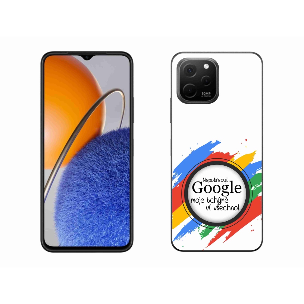Gélový kryt mmCase na Huawei Nova Y61 - svokra vie všetko biele pozadie