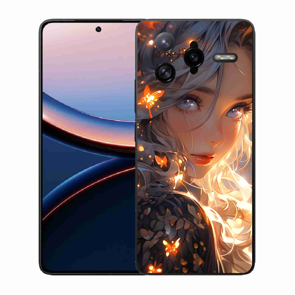 Gélový kryt mmCase na Xiaomi Poco F7 Ultra - dievča a motýle