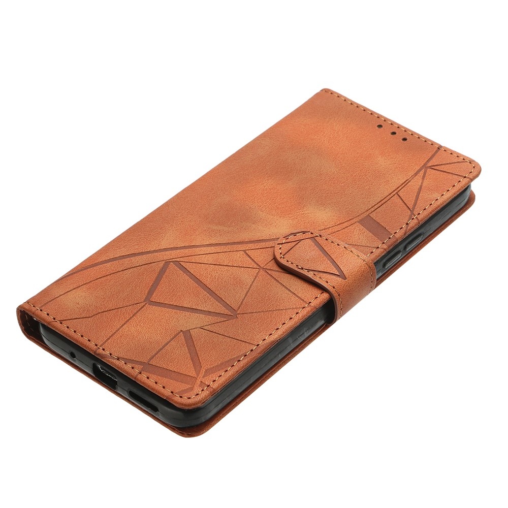 Triangly knižkové púzdro na Xiaomi 15T Pro - hnedé