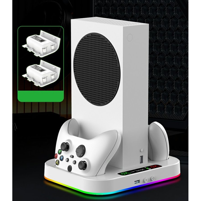 iPega XBS012S Multifunkčný Nabíjací RGB Stojan s Chladením pre Xbox Series S + 2ks Batérií